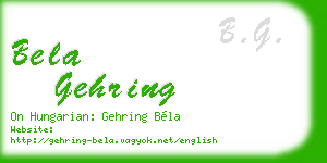 bela gehring business card